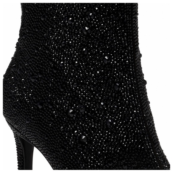 INC International Concepts Reisa Black Sparkling Studs Booties Heels Sz 9 NIB! - Picture 3 of 7